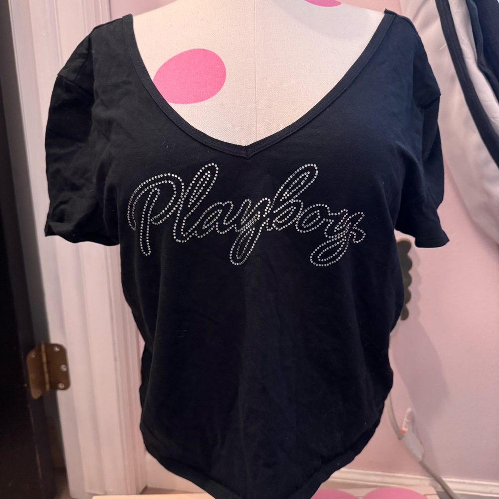 Playboy Pacsun Collab Rhinestone Logo Tee